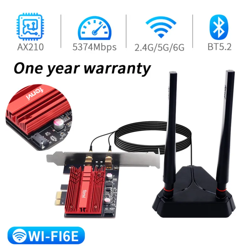 adaptador 2.4ghz 5g 6g bluetooth 5.2 802.11ax