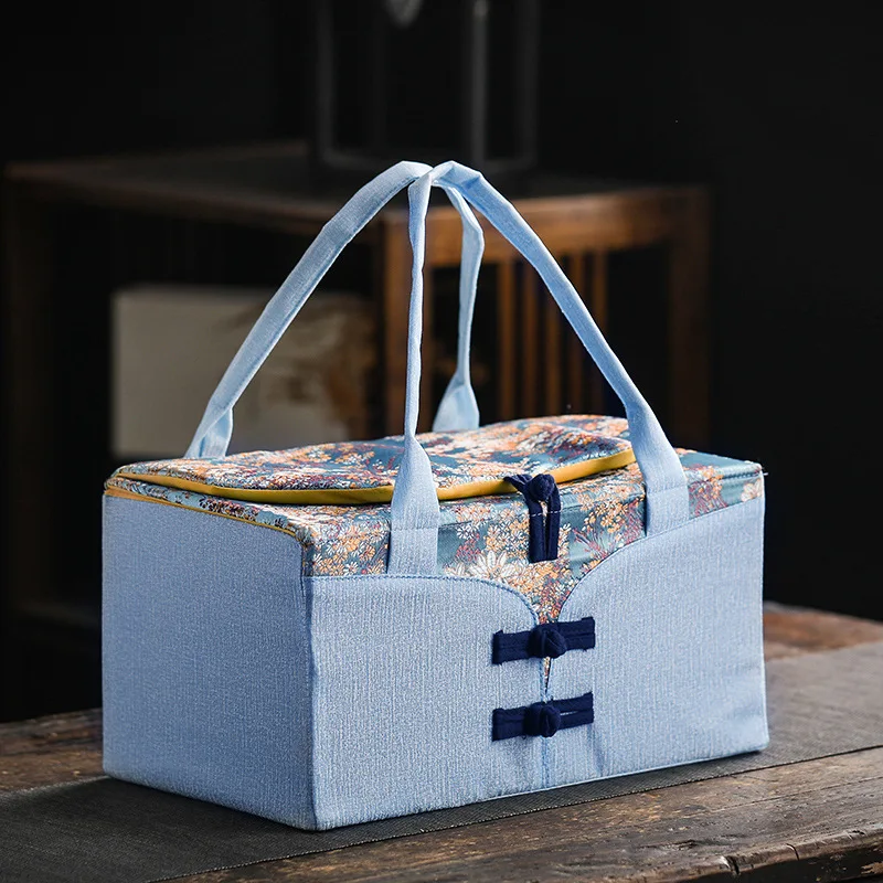 Chinese Tang Costume Style Design Tea Cozies Printed Outdoor Travel Shockproof Teaware Storage Bag Portable For 2 Teapots ZB77