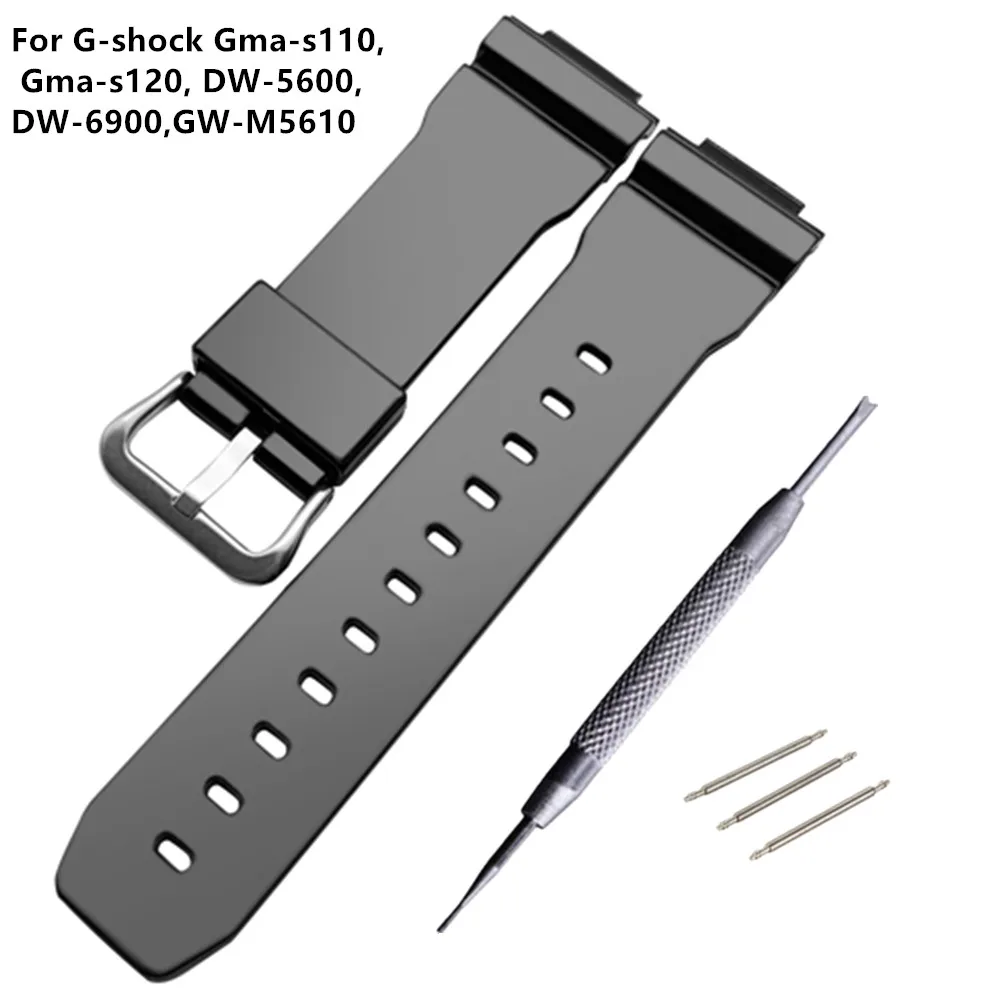Cinturino Per G-Shock Gma-S110, Gma-S120, Dw-5600, Dw-6900,Gw-M5610 Gomma Diving Sport Watch Strap Band Cinghia Della Vigilanza