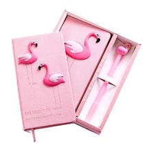 

Cartoon Pink Flamingo Notebook Gift Box for Wedding Party Note Book with Pen Student Friend Gift Christmas