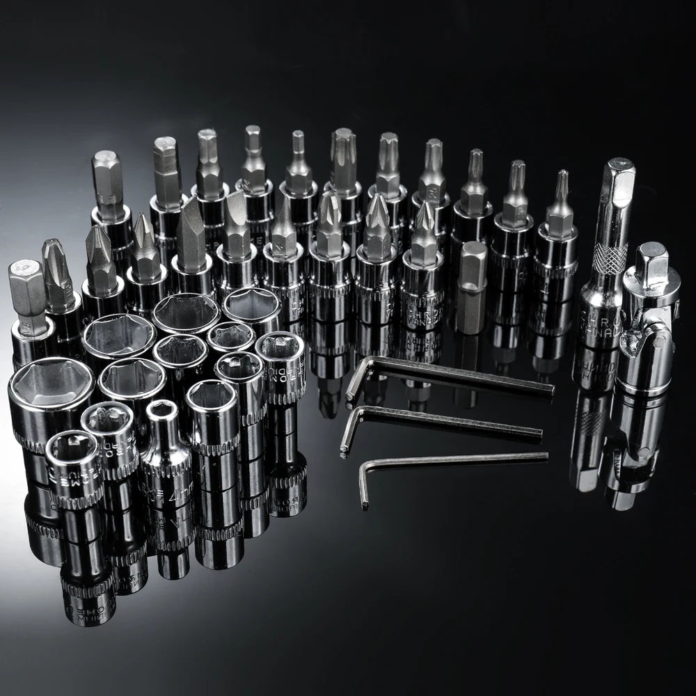 46pcs Multifunctional Professional Steel Socket Wrench Tool Set Car Repair Toolbox Automobile and Motorcycle Tools