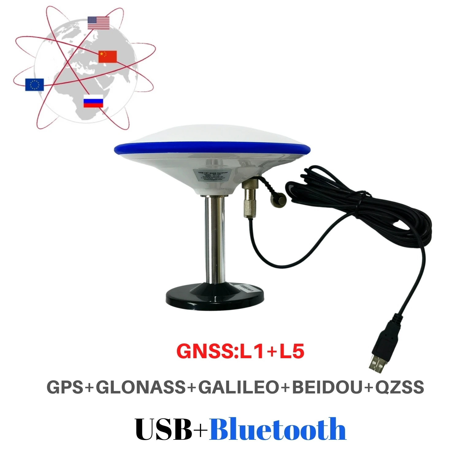 Nuovo Gnss L1 L5 Gm-105Bt Agricoltura Supporto Android Usb Bluetooth Gps Gnss Ricevitore Antenna Modulo 5V Baud Rate 115200 Topgnss