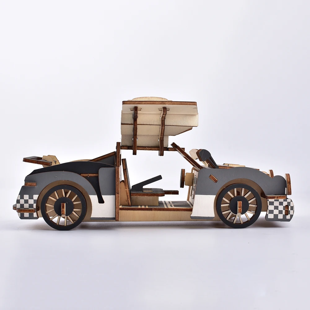 1 Набор деревянных 3D пазлов, игрушка для спортивных гоночных автомобилей, пазлы DIY, Сборная модель, детская развивающая игрушка, подарок для детей