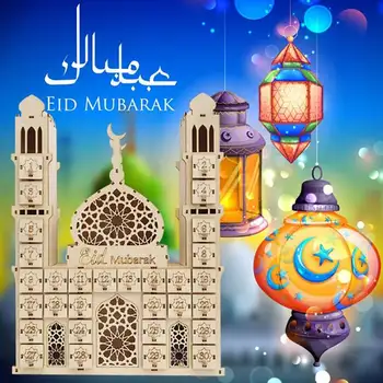 

Wooden Eid Mubarak Ramadan Advent Calendar 30 Days Countdown Muslim Islamic Countdown House Drawer Decorations Ornament Gift