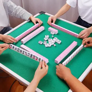 

144pcs Tiles Mah-Jong Chinese Numbered Mahjong Set Game english Entertainment Portable Antique Toy Set Essentials Mah-jong B3L6
