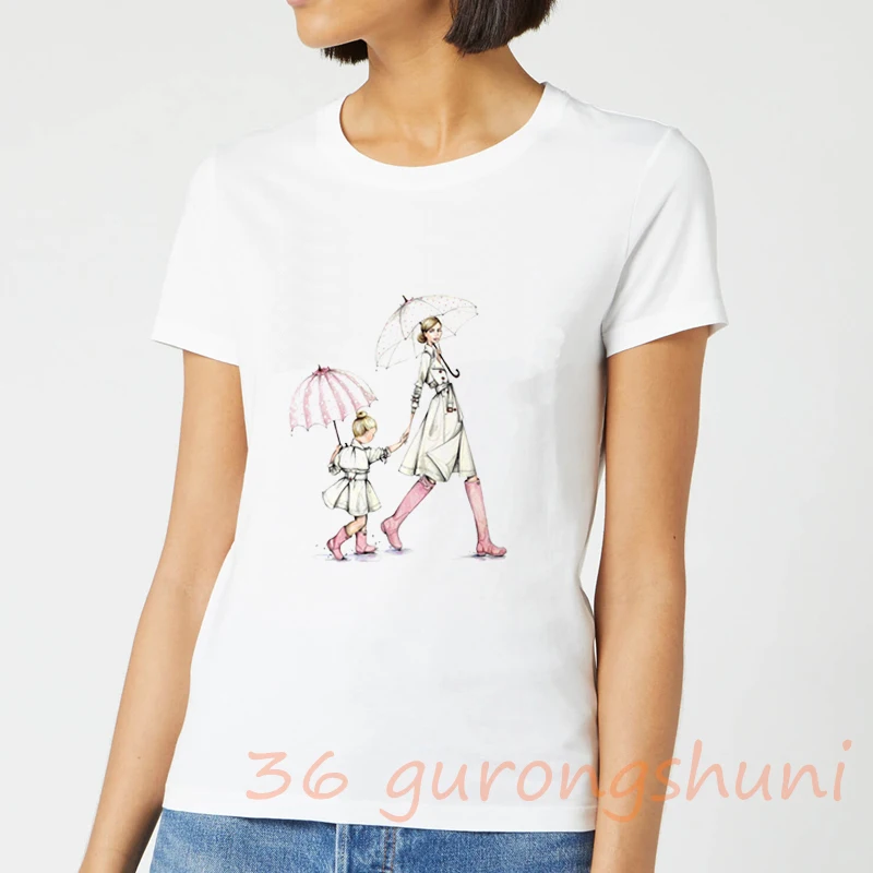 

t-shirts Family summer top harajuku white t shirt women Parenting korean 90s aesthetic clothes tops tshirt kpop womens clothing