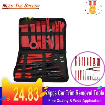 

24pcs Car Trim Removal Tools Kit Auto Panel Dash Audio Radio Removal Installer Repair Pry Tools Kit Fastener Removal Storage bag