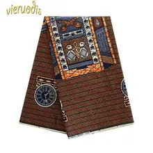 6 ярдов африканская восковая печатная ткань голландская хлопок ткани, материал Дашики батик настоящий цветочный для платья A000373