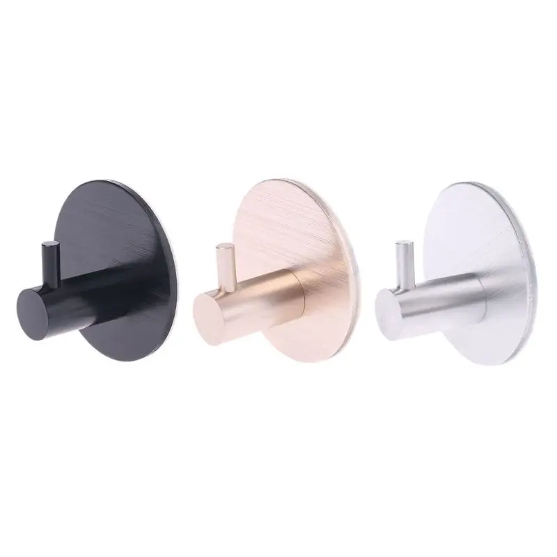 

4 Pcs Round Self Adhesive Hooks Home Kitchen Wall Door Hook Clothes Coat Bag Key Hanger Bathroom Towel Holder Storage Aluminum