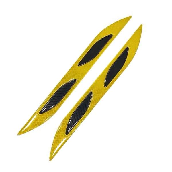 Yellow HYZHAUTO 2 шт. углеродное волокно Светоотражающая наклейка для автомобиля бампер защитные полосы грузовик авто мотоцикл против царапин Предупреждение наклейка s - Цвет: Yellow