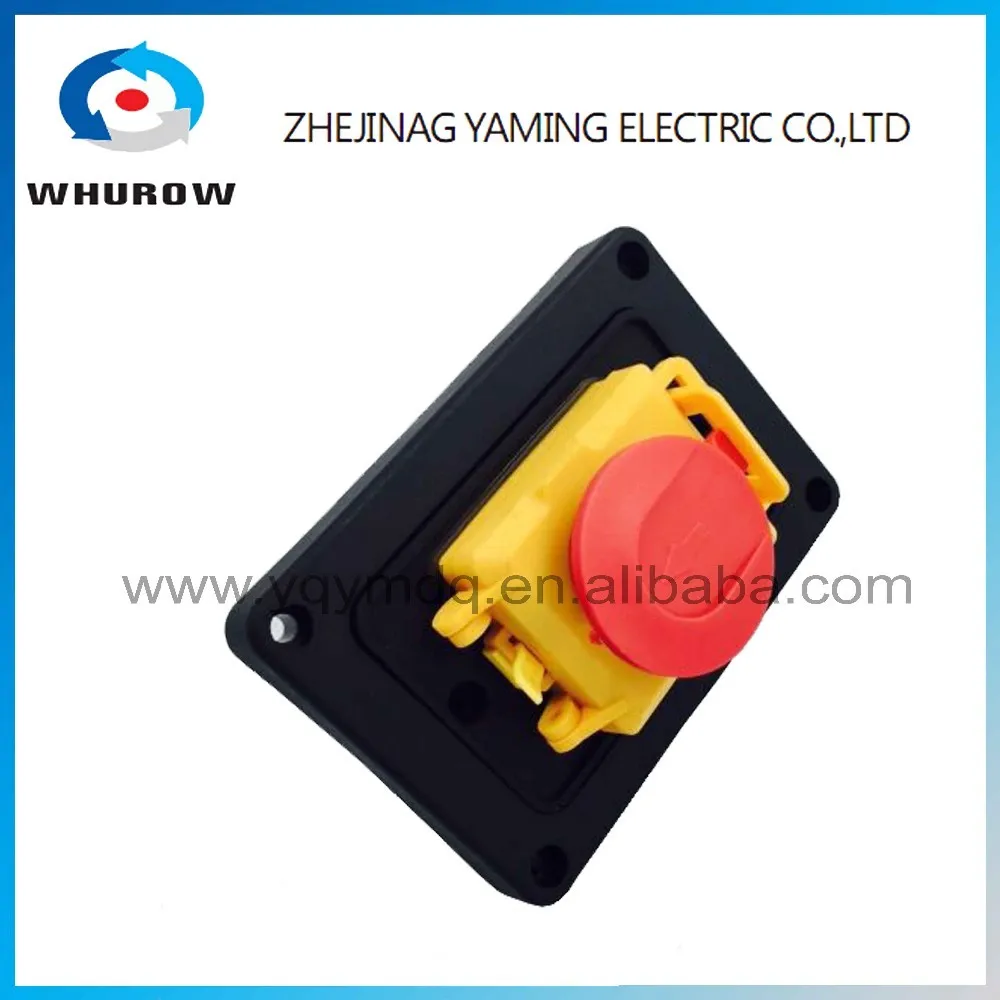 Electromagnetic switch 7 Pin On Off Push Button Protective cover Emergency stop Ignition switch 16A 230V YCZ4-A
