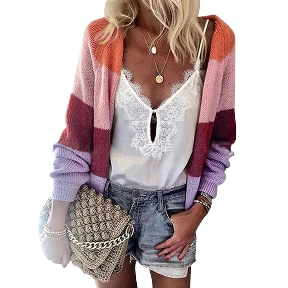 2019 Autumn New Womens Casual Cardigans Long Sleeve Open Front Loose Warm Cardigans Multi-Color Knitting Sweater Blouses