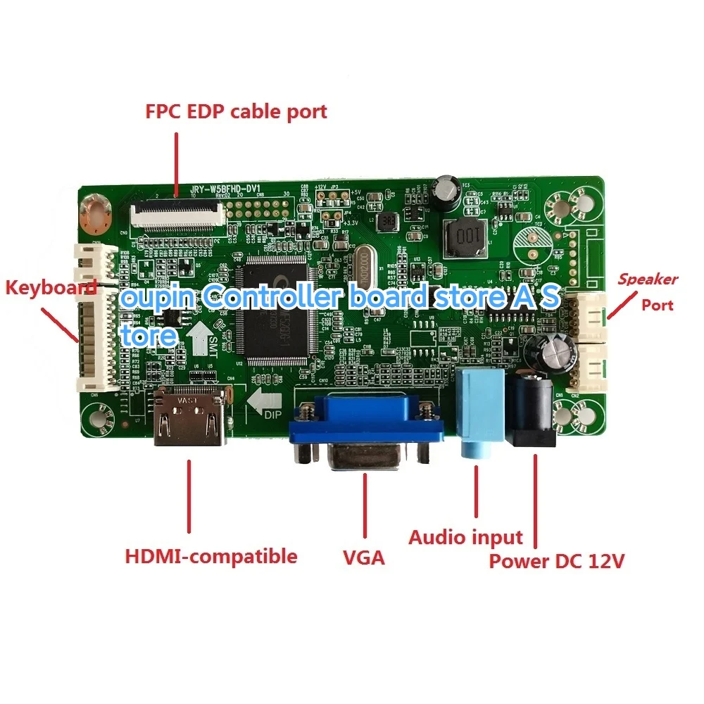 DIY VGA LCD EDP 컨트롤러 보드 드라이버 디스플레이 모니터, HDMI 호환, NT156WHM-N42 NT156WHM N 30 핀 키트, 1366x768, 15.6 인치