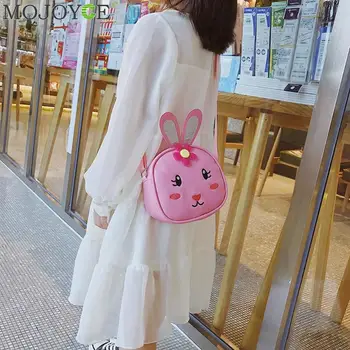 

Cartoon Cute Kids Crossbody Bags Lovely Rabbit Flower Girls Mini Purse Zipper Shoulder Messenger Handbag Leather Soft Wallet