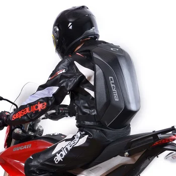 

K-HZB6 Fashion Waterproof Motorcycle Bag Backpack Back Seat Rear Carbon Fiber Hard shell backpacks for Kawasaki KTM yamaha Zippe