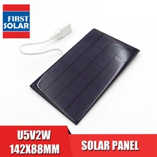Panel słoneczny 5V 2W z portem USB Power bank panele słoneczne ładowarka bateria słoneczna moc ładowania dla telefonów komórkowych tanie tanio ANGUI 20 Krzem polikrystaliczny