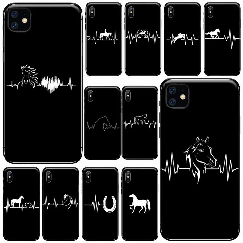 

Horse Pony Horse Heartbeat Phone Case for iPhone 11 12 pro XS MAX 8 7 6 6S Plus X 5S SE 2020 XR