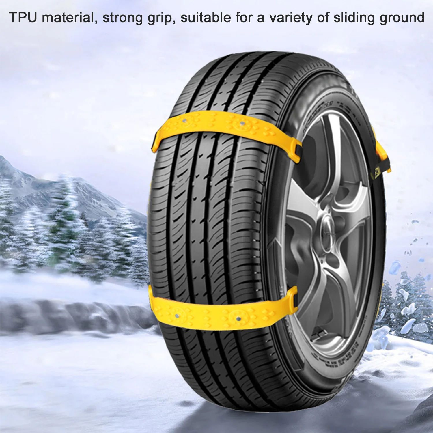 TPU Material Car Tire Skid Strap Vehicle Tyre Snow Chains Wear-resisting Antiskid Outdoor Emergency Auto Accessories