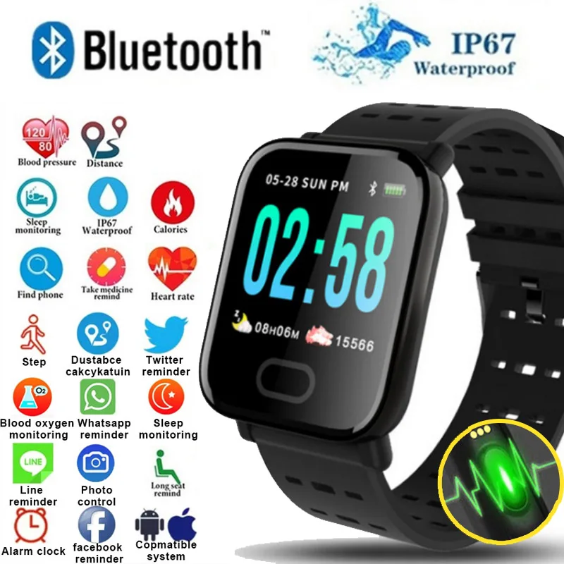 A6 смарт браслет цветной экран reloj inteligente pulsotro ritmo cardi Водонепроницаемый Фитнес