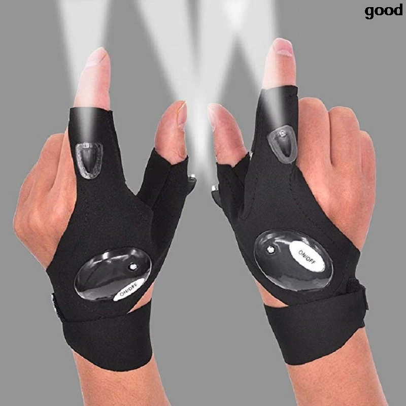 Universal Car Fingerless Gloves LED Flashlight for renault scenic passat fiat 500x mitsubishi outlander Vesta lada accessories | Автомобили