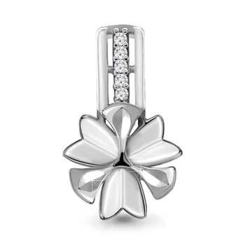 

AQUAMARINE slider with cubic zirconia claim., 925 silver