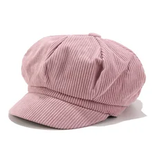 Берет художника Восьмиугольные шляпы для женщин леди моды Newsboy Ретро вельвет плоские поля художника кепки H4