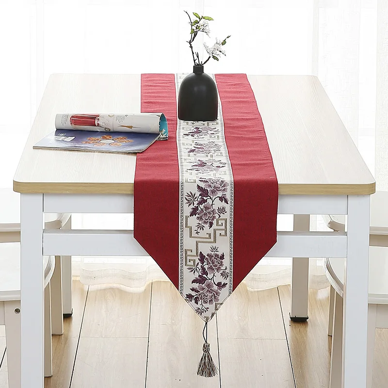 Retro Blue and White Porcelain Dining Flag Table Cloth Linen Table Runner Shoe Cabinet chemin de table tafelloper arpillera L03 - Цвет: see chart