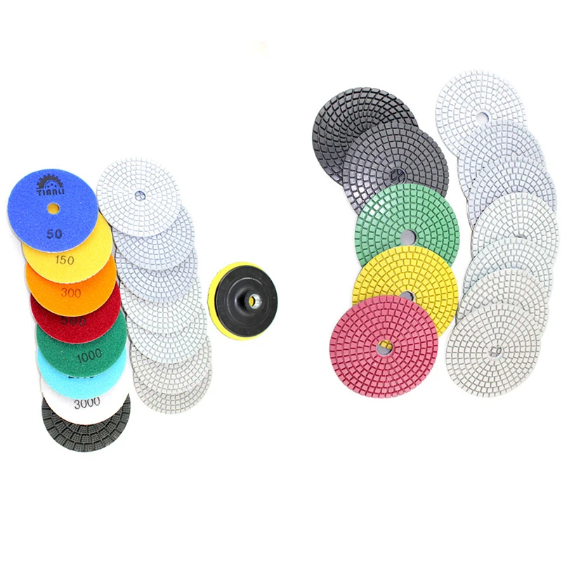 Goedkoop 16 Pcs 4 Inch 100 Mm Diamant Polijsten Kit Nat Droog Voor Graniet Stone Beton Marmer Polijsten Gebruik floor Slijpschijven Set