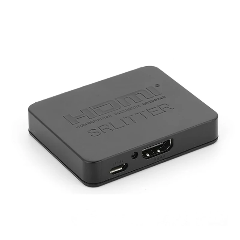 Черный 4K HDMI Сплит тер Full HD 1080p видео HDMI коммутатор 1X2 сплит 1 в 2 выход усилитель двойной дисплей для HDTV DVD PS3/4 Xbox - Цвет: Черный