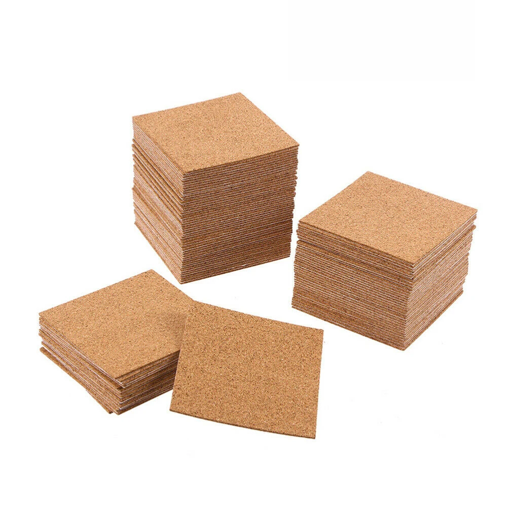 20pcs Natural Cork Coasters DIY Self adhesive Cork Coaster Heat