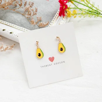

500pcs 2019 Green Color Cute Avocado Drop Earring for Women Girl Cartoon Fruit Piercing Pendant Earring Statement Jewelry