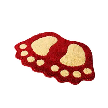 

40*60cm Cute Footprints big feet Bathroom carpet Flocking Water Absorption Door Mats Pad