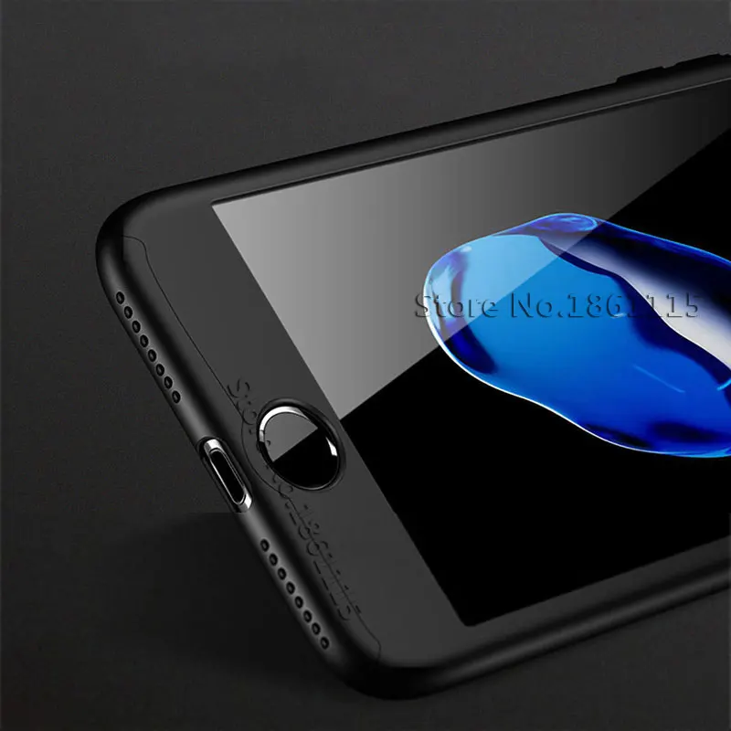 Чехол для телефона с полным покрытием 360 градусов iPhone 12 11 Pro Max X Xs Xr 7 8 Plus закаленным