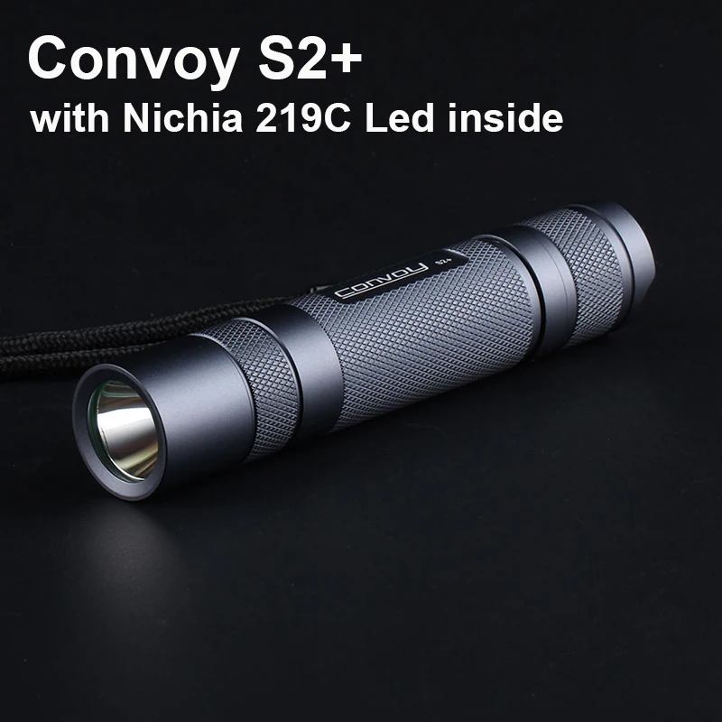 

Powerful Flashlight Convoy S2 Plus with Nichia 219C DTP Copper Plate 7135*4 Grey 18650 Torch Flash Light Camping Mini Lanterna