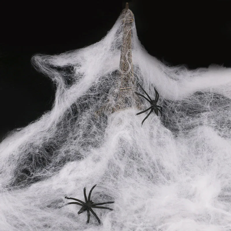 

Halloween Spider Web Scary Party Supplies Stretchy Spider Haunted House Bar Props for Halloween Party Decoration Accessories