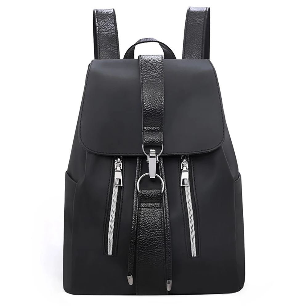 

Women Backpack Large Capacity School Bags For Teenager Girls Nylon Zipper Lock Design Female Backpack Black Femme Mochila Sac