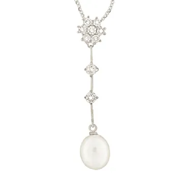 

Pendant in sterling silver of 925mls with zircons & cultured pearl in freshwater 8mm.