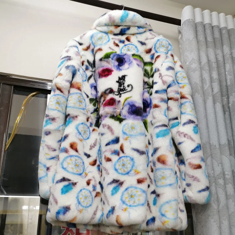 as picture 04 Теплое и мягкое кожаное пальто с принтом в виде кролика Рекс, кожаная куртка, женское меховое пальто для отдыха, Настраиваемые узоры - Цвет: as picture 04