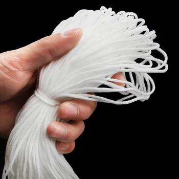 

100 Meters 3mm Mask Ear Cord Round Elastic Band Mouth Mask Elastic Band Mask Rope Rubber Band String DIY Clothing Craft Access