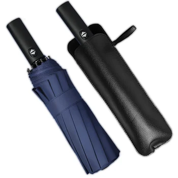 

12 Ribs Fully Automatic Pongee Black Coating Business Making LOGO Umbrella