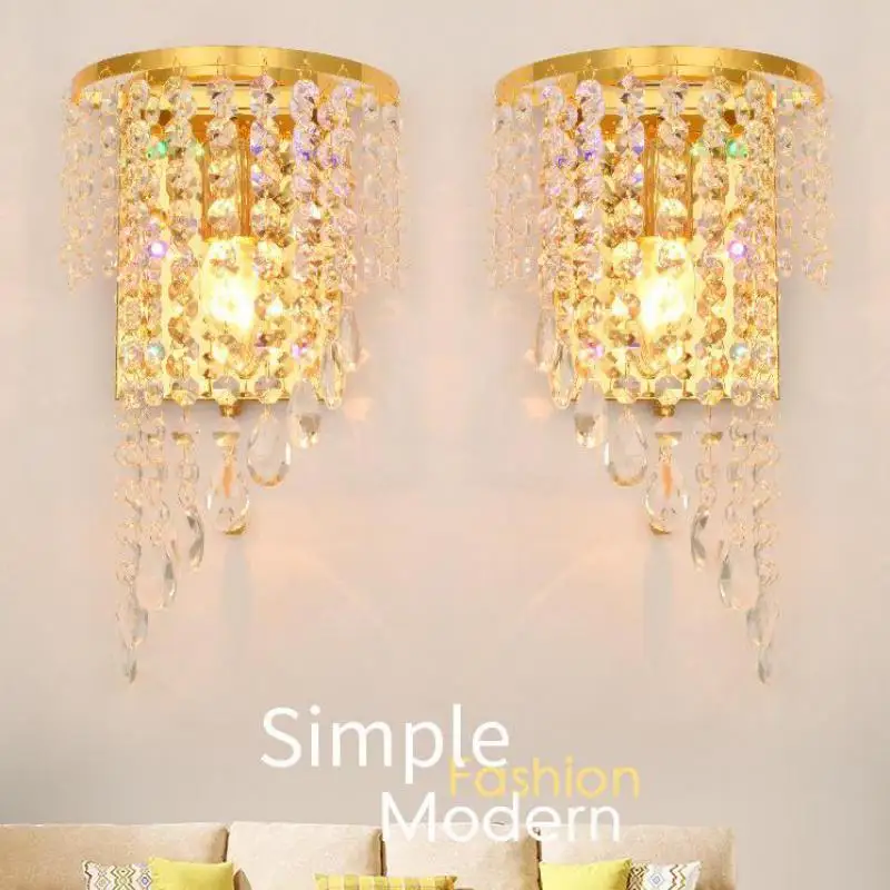 Хрустальный настенный светильник хром левый и правый серебристый бра золотого