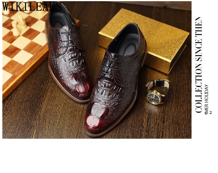 Итальянская мужская официальная обувь; мужские туфли-оксфорды из натуральной кожи с острым носком; модельные туфли; обувь из крокодиловой кожи в деловом стиле; Zapatos De Hombre