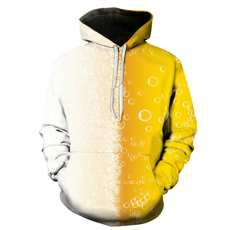 

New fashion 3D printing hoodies beer /Iced fruit /Pineapple and lemon and other series men / women autumn and winter Sweatshirt