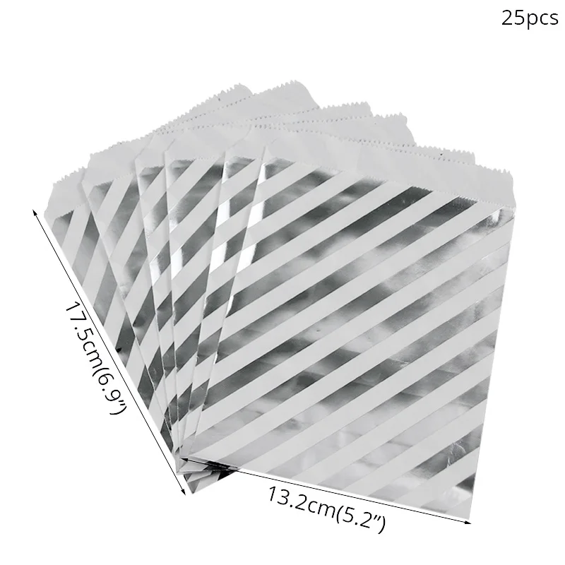 25pcs style H Подарочная сумка MEIDDING в Золотой горошек, в полоску, со звездами, для детей, на день рождения, для украшения вечеринки, для десерта, конфет, печенья, подарочные пакеты, Упаковочная полосатая коробка для конфет - Цвет: 25pcs style H