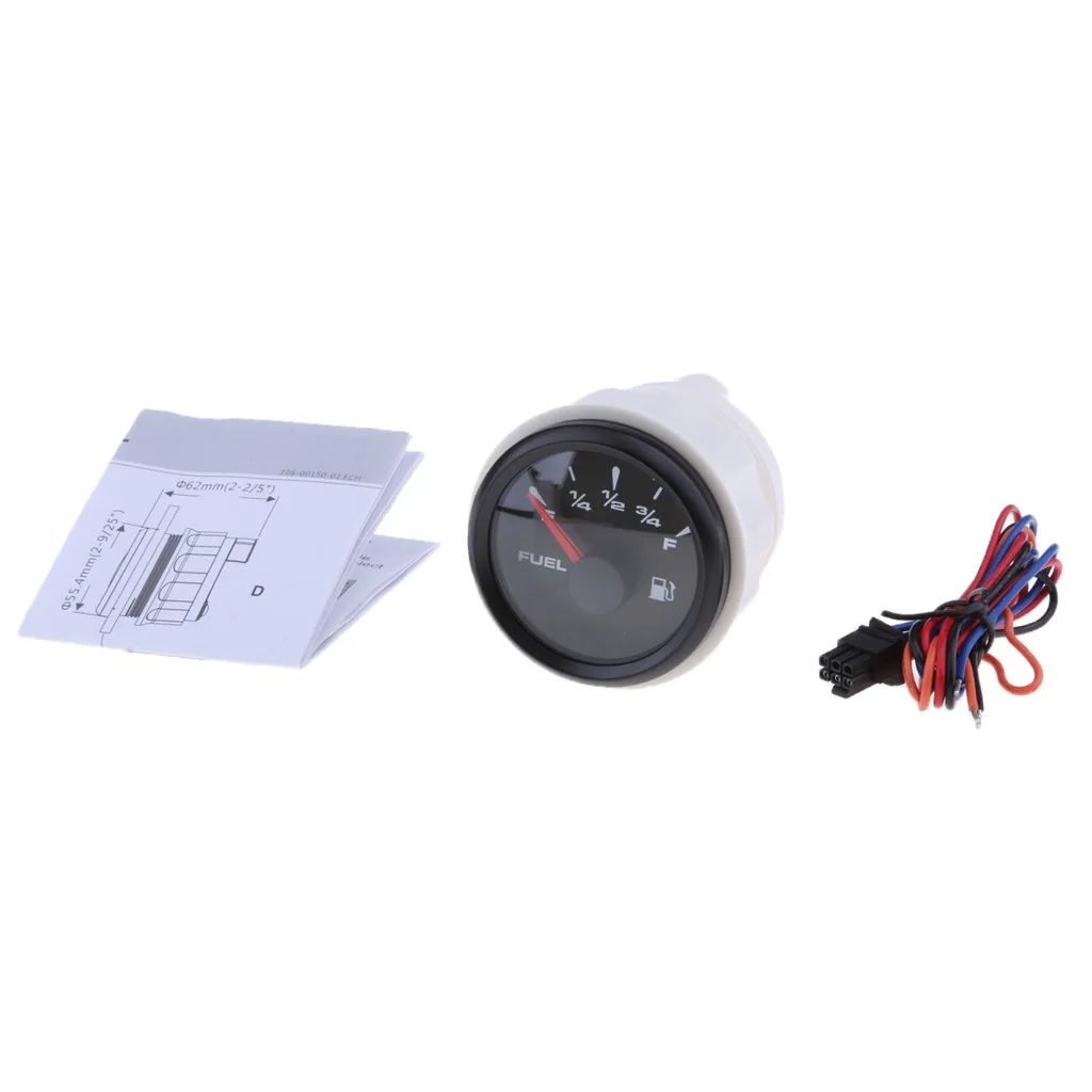 Stainless Steel Car Motorcycle Marine Fuel Lever Gauge - LED Digital Display