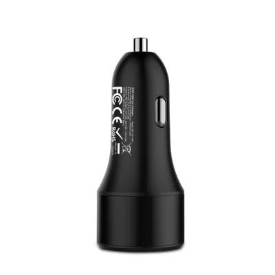 Car Charger 63W USB C PD Power Delivery 3.0 and USB A Quick Charge 3.0 for MacBook Pro, Chromebook, iPhone Xs car charger - Тип штекера: black