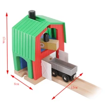 DIY Thoma Brio деревянная железная дорога железнодорожные аксессуары кран дом тендер обучающий слот зеленый дом кран