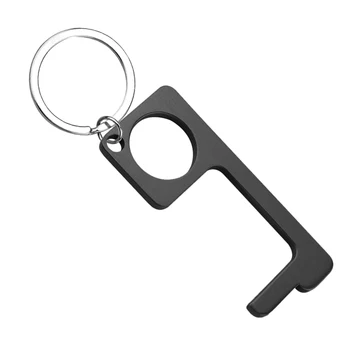 

Hygiene Hand with Key Ring Antimicrobial Alloy EDC Door Opener Portable Press Elevator Tool Door Handle Key