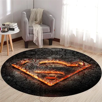 

ZOOTOP BEAR Round Rug Superman Floor Mat Carpet Non-slip Play Mat Gift For Children's Room Rug Carpet In The Living Room