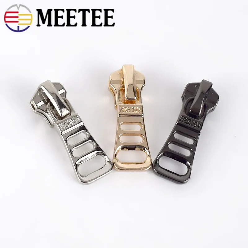 Meetee 10 шт. модные Авто блокировки молнии слайдеры для металлических молний 5 # Zip Head